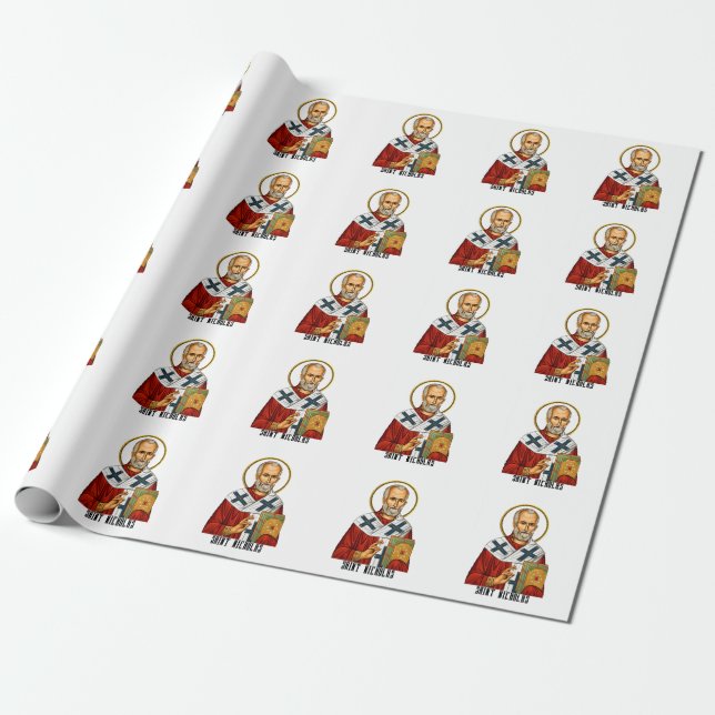 Papier Cadeau icône des saints orthodoxes serbes Saint-Nicolas (Déroulé)