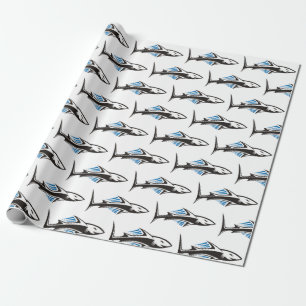 Papier Cadeau Icône Tribale de Requin 1 Motif