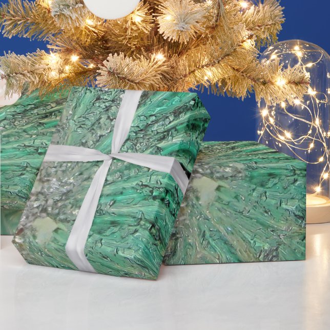 Papier Cadeau Icy Aqua Art Glass Wintery Christmas Elégance (Vacances)