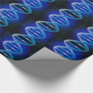 Papier Cadeau ID ADN Bleu Science Médicale