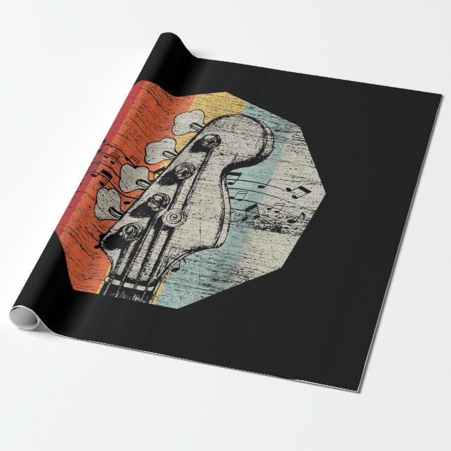 Papier Cadeau Idée Cadeau Pour Bass-guitariste - Bass Guitar (Déroulé)