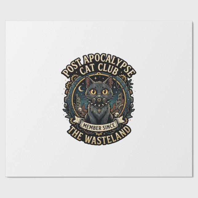 Papier Cadeau Idée cadeau pour papa de chat post apocalypse - Po (Plat)