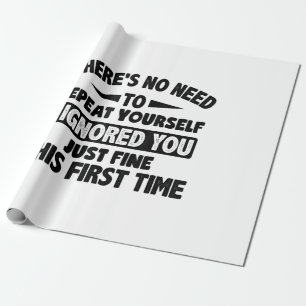 Papier Cadeau Ignorez-Vous Pour La Première Fois Bien Drôle Sarc