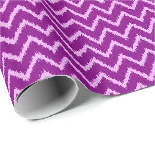 Papier Cadeau Ikat Chevrons - Améthyste violet et orchidée légèr