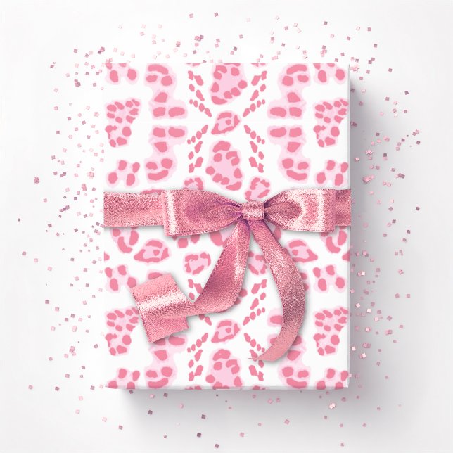 Papier Cadeau Ikat léopard rose (Créateur téléchargé)