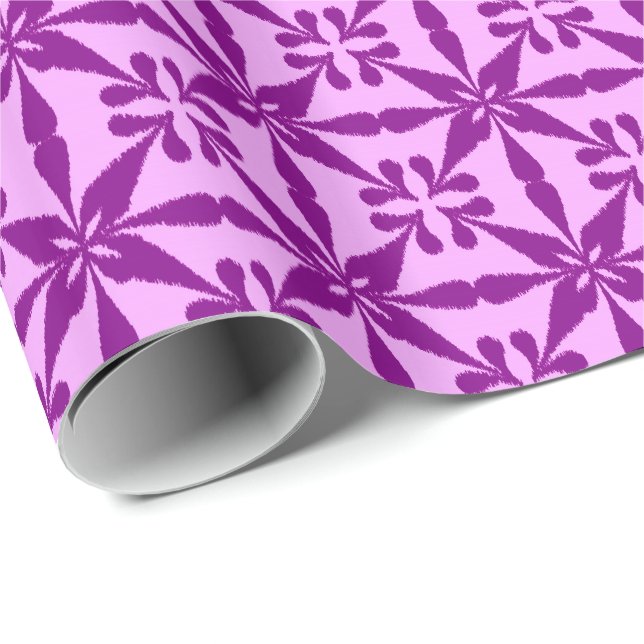 Papier Cadeau Ikat Star Motif - Violet et orchidée (Coin rond)