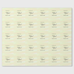 Papier Cadeau Il a demandé elle a dit oui engagement pastel jaun