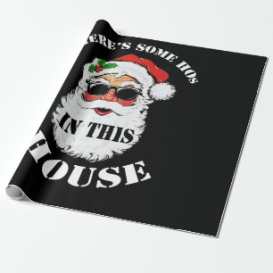 Papier Cadeau Il y a des trous dans cette maison Noël Père Noël