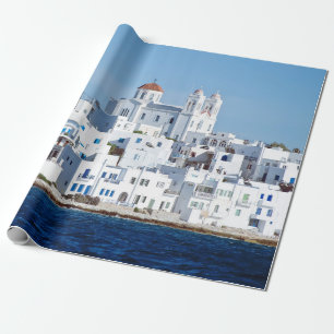 Papier Cadeau Île de paros avec le village de naoussa