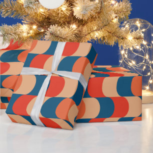 Papier Cadeau Illusion Abstraite colorée Thème Rétro Vintage