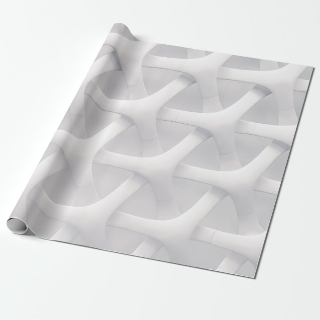 Papier Cadeau Illusion d'optique blanche et grise (Déroulé)