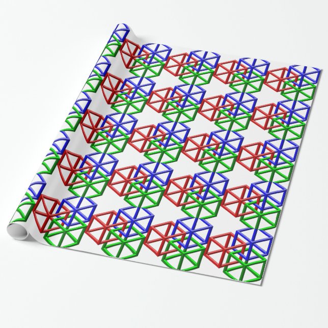 Papier Cadeau Illusion optique de la géométrie impossible de (Déroulé)