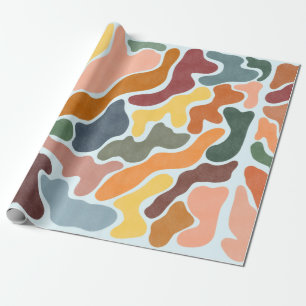 Papier Cadeau Illustration abstraite moderne dans les tons terre