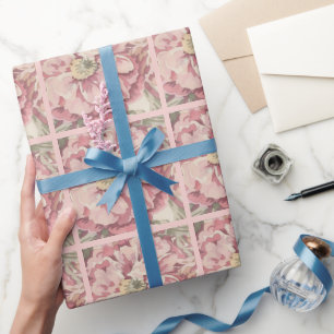Papier Cadeau Illustration au crayon de couleur floral joli (AI)