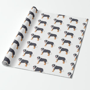 Papier Cadeau Illustration bernoise d'un chien de montagne
