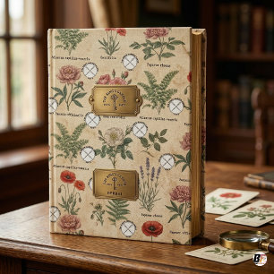 Papier Cadeau Illustration botanique vintage avec noms latins &