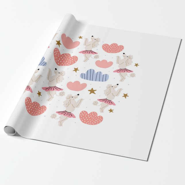 Papier Cadeau Illustration circulaire avec de mignons chiens de  (Déroulé)