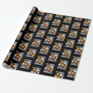 Papier Cadeau Illustration d'animaux mignons du zoo éléphant et