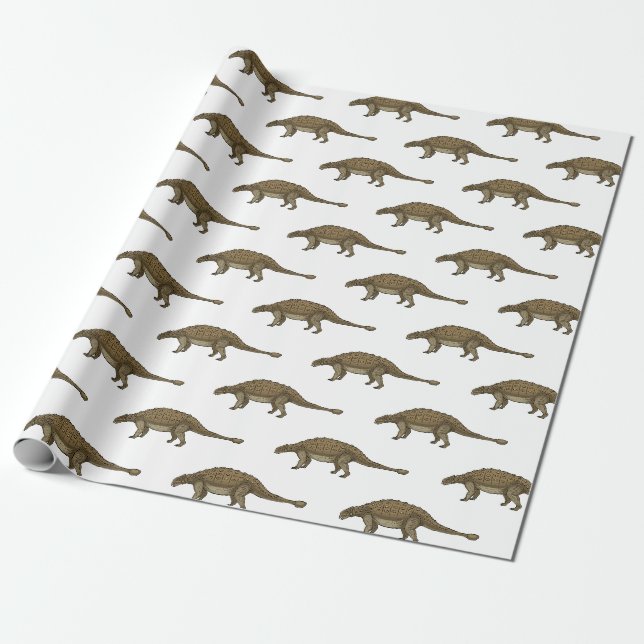 Papier Cadeau Illustration d'Ankylosaurus (Déroulé)