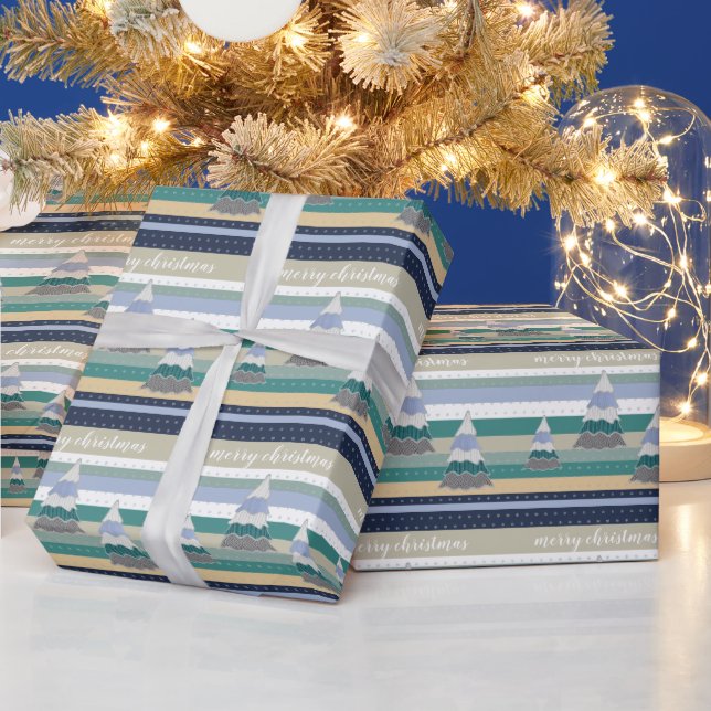 Papier Cadeau Illustration d'arbre de pull magique d'hiver (Vacances)