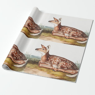 Papier Cadeau Illustration de American Deer (Cervus Virginianus)