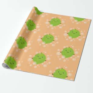 Papier Cadeau Illustration de bulles de chaux vert mou