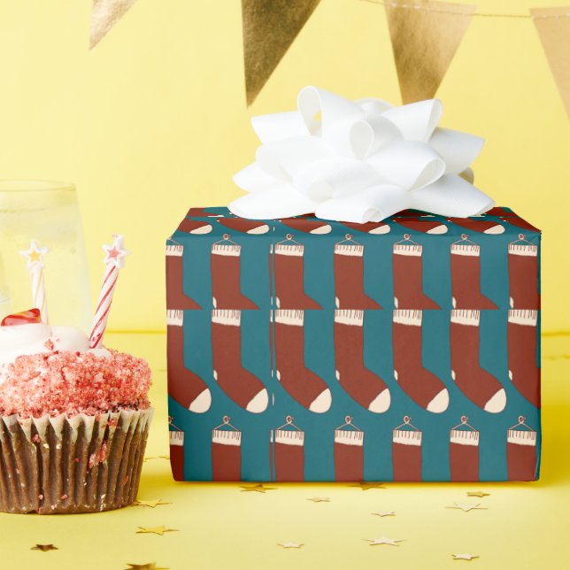 Papier Cadeau Illustration de chaussettes de Noël.  (Fête d'anniversaire)