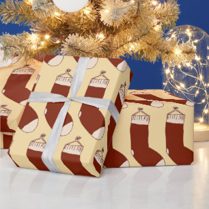 Papier Cadeau Illustration de chaussettes de Noël.
