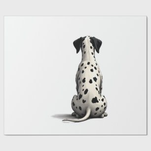 Papier Cadeau Illustration de chien dalmatien vintage vu de dos 