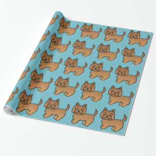 Papier Cadeau Illustration de chien de dessin animé Terrier Cair