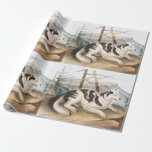 Papier Cadeau Illustration de Chien indien lièvre (Canis familia