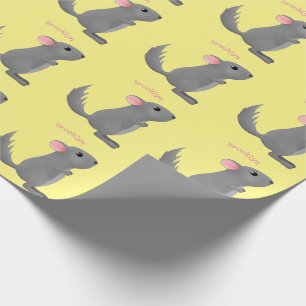 Papier Cadeau Illustration de chinchilla gris mignon