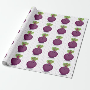 Papier Cadeau Illustration de cuisine de betterave rouge mignonn