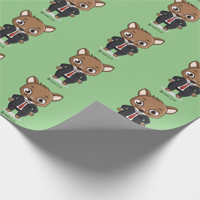 Papier Cadeau Illustration de dessin animé de rat mignon (Coin)