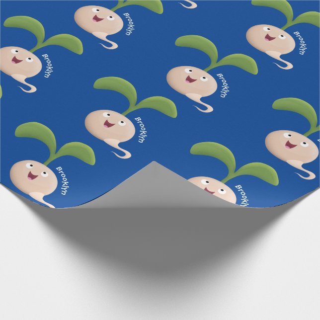 Papier Cadeau Illustration de dessin animé d'une pousse de grain (Coin)