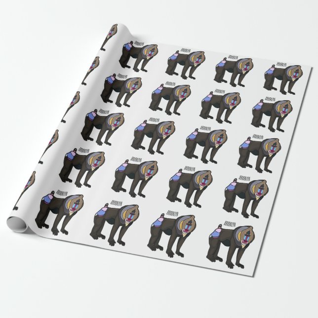 Papier Cadeau Illustration de dessin animé Mandrill (Déroulé)