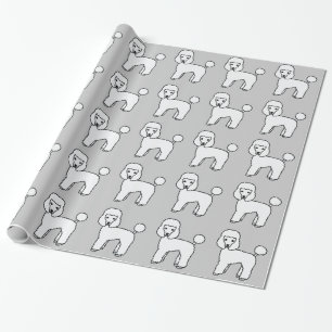 Papier Cadeau Illustration de dessin animé motif chien caniche j
