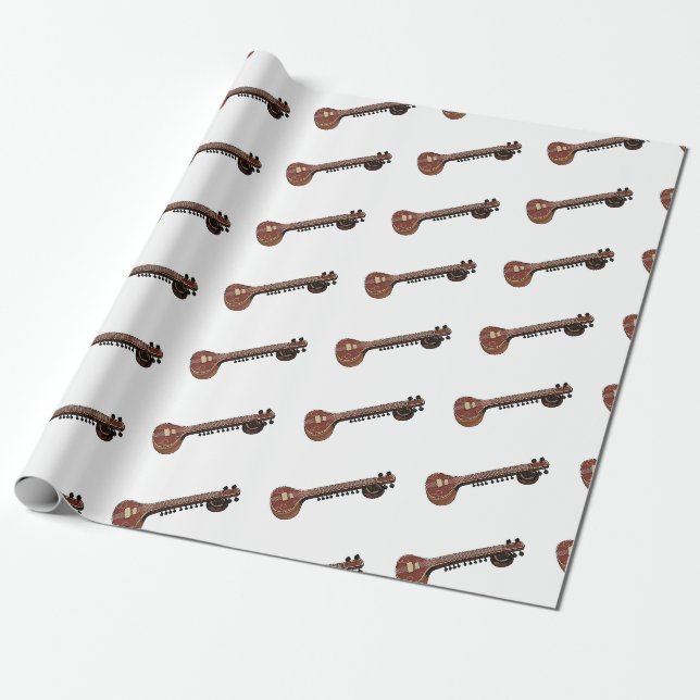 Papier Cadeau Illustration de dessin de Sitar (Déroulé)