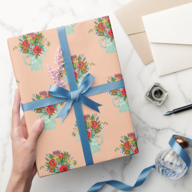 Papier Cadeau illustration de fleurs boho pour la fête des mères (Cadeaux)