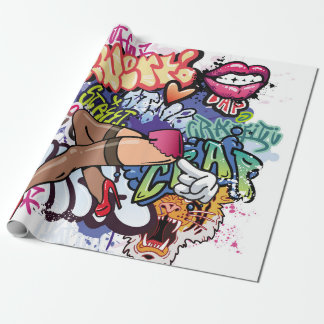 Papier Cadeau Illustration de graffiti avec lettres de graffitis