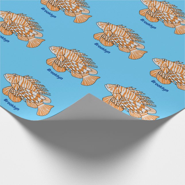 Papier Cadeau Illustration de Happy lionfish (Coin)