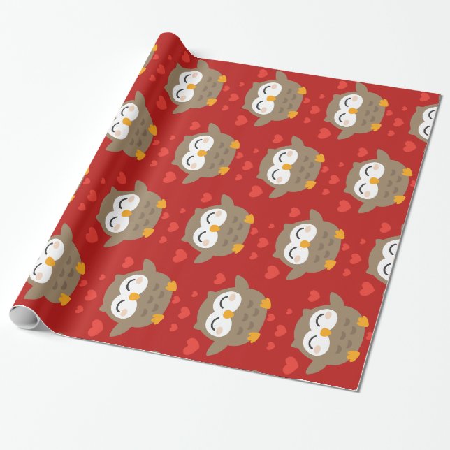 Papier Cadeau Illustration de I Owl You (Déroulé)