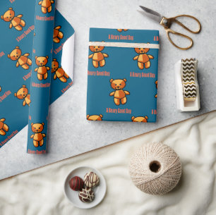 Papier Cadeau Illustration de jeu de mots sur un ours en peluche