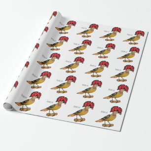 Papier Cadeau Illustration de la caricature royale d'oiseau