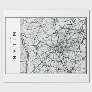 Papier Cadeau Illustration de la carte de Milan
