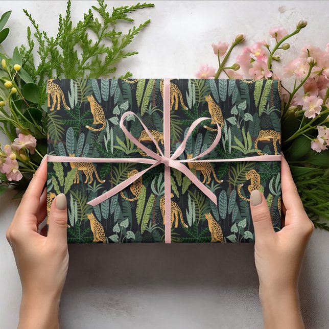 Papier Cadeau Illustration de la forêt de Leopard Jungle sans vo (Créateur téléchargé)