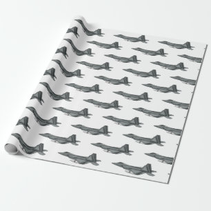 Papier Cadeau Illustration de l'avion de chasse