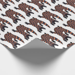 Papier Cadeau Illustration de lézard géant affamé