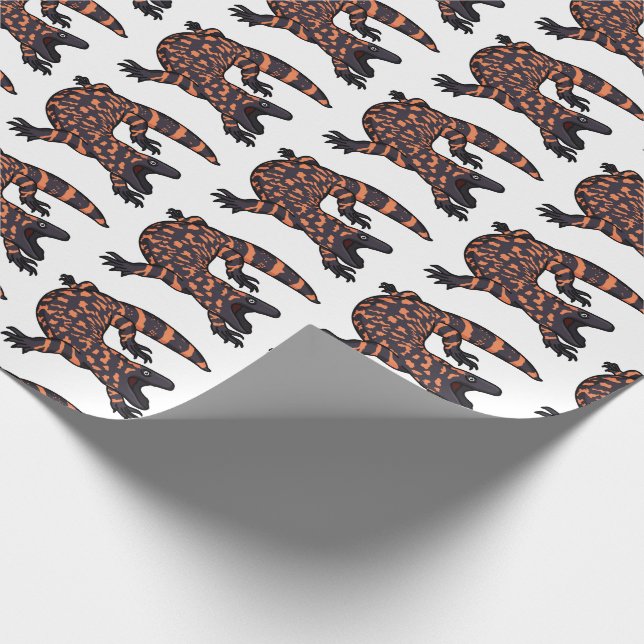 Papier Cadeau Illustration de lézard géant affamé (Coin)