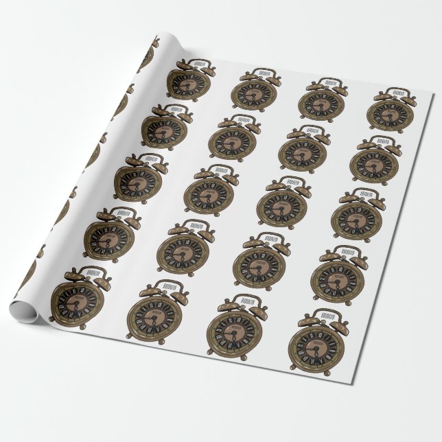 Papier Cadeau Illustration de l'horloge d'alarme (Déroulé)
